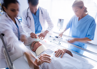 Medical team attending to a patient